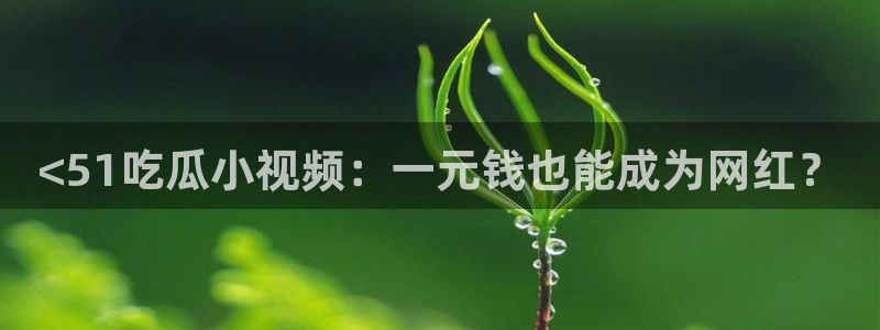 51吃瓜今日吃瓜娜娜:<51吃瓜小视频:一元钱也能成为网红?